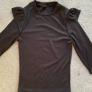 Black ruffle sleeve top